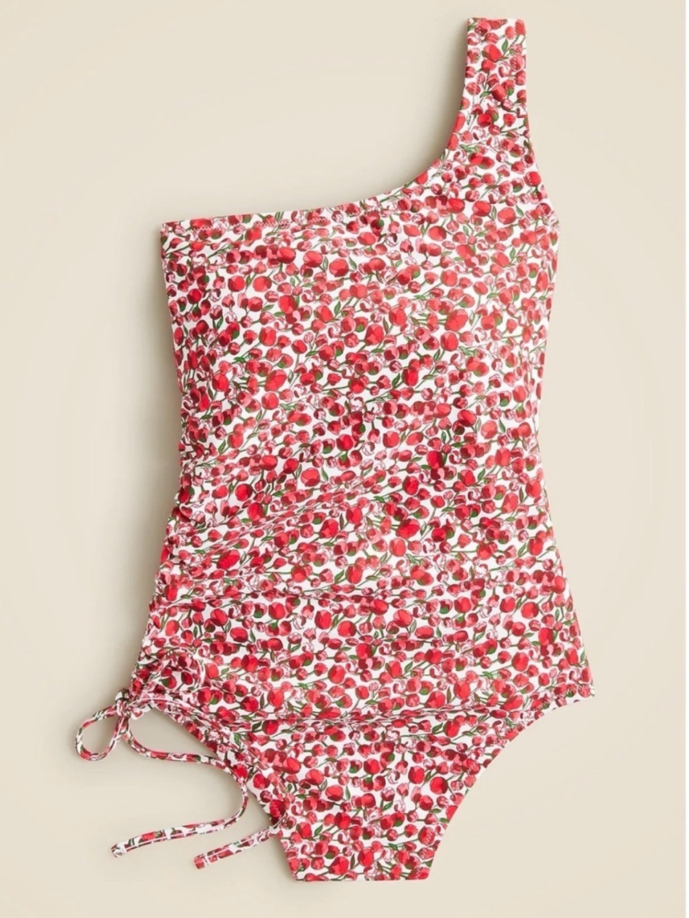 NWT J Crew size 20 ruched floral one shoulder one piece swimsuit beach plus swim